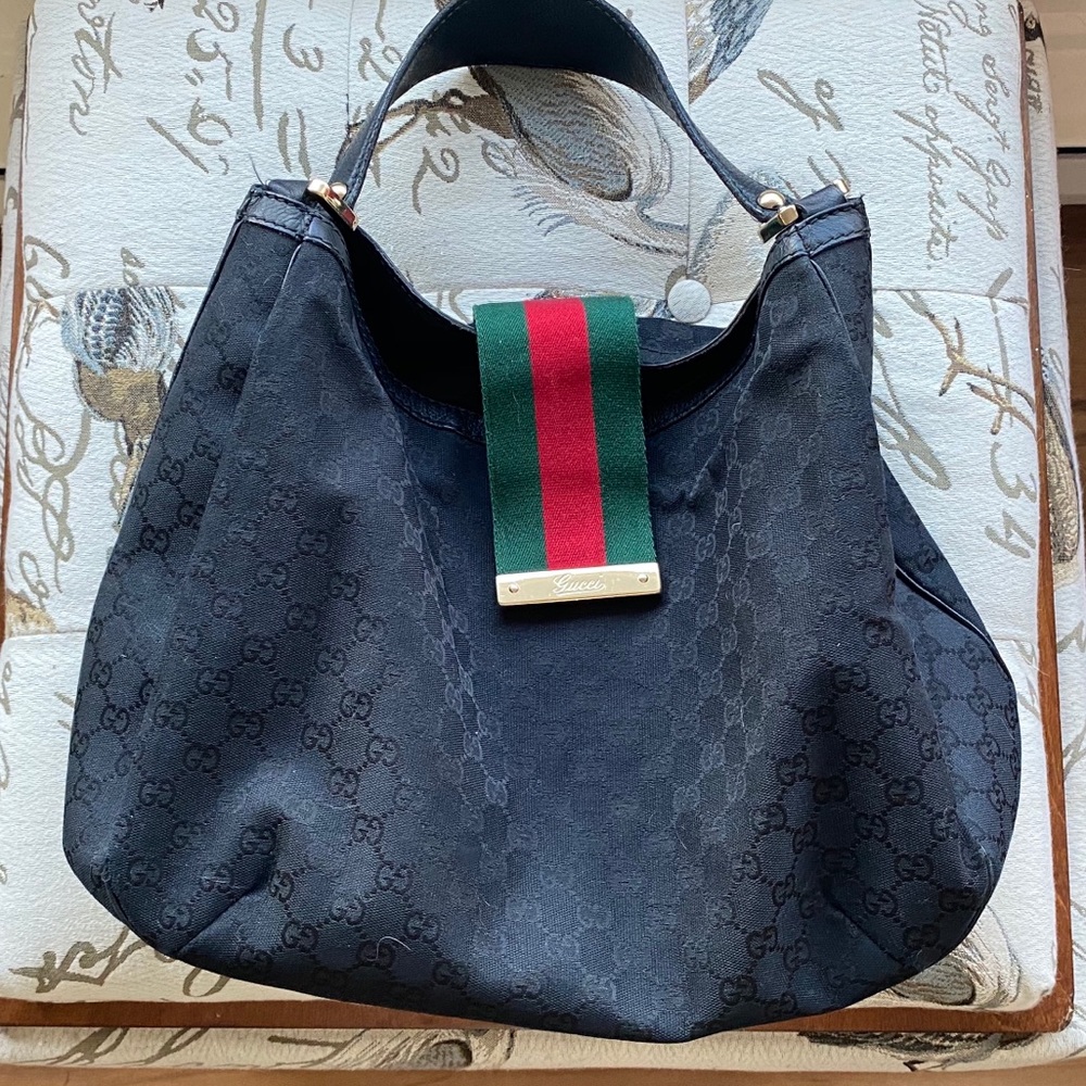 GUCCI large black hobo handbag